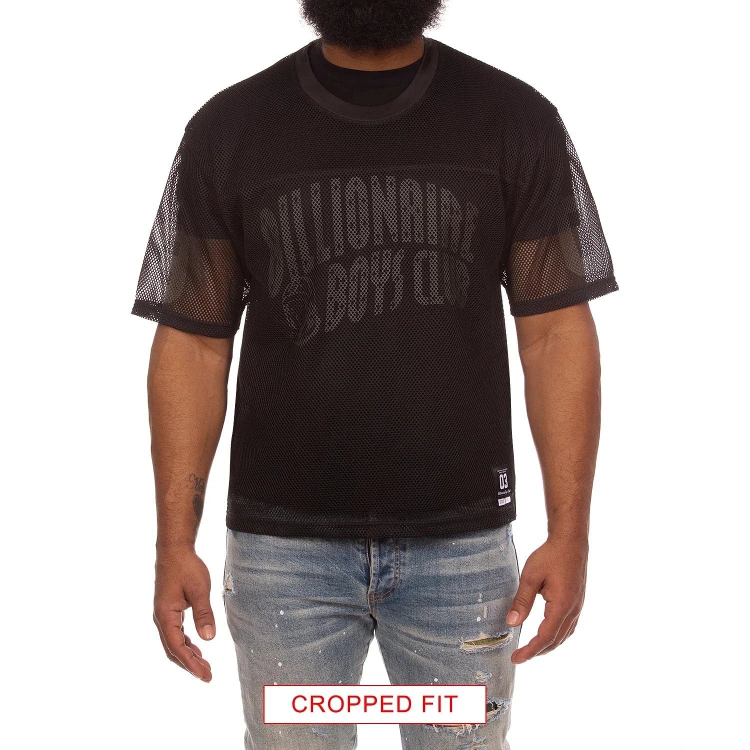 Billionaire Boys Club BB Varsity SS Knit Cropped Fit Tee (Black) 851-6314