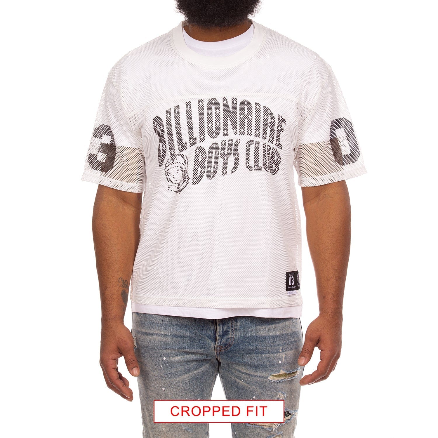 Billionaire Boys Club BB Varsity SS Knit Cropped Fit Tee (White) 851-6314