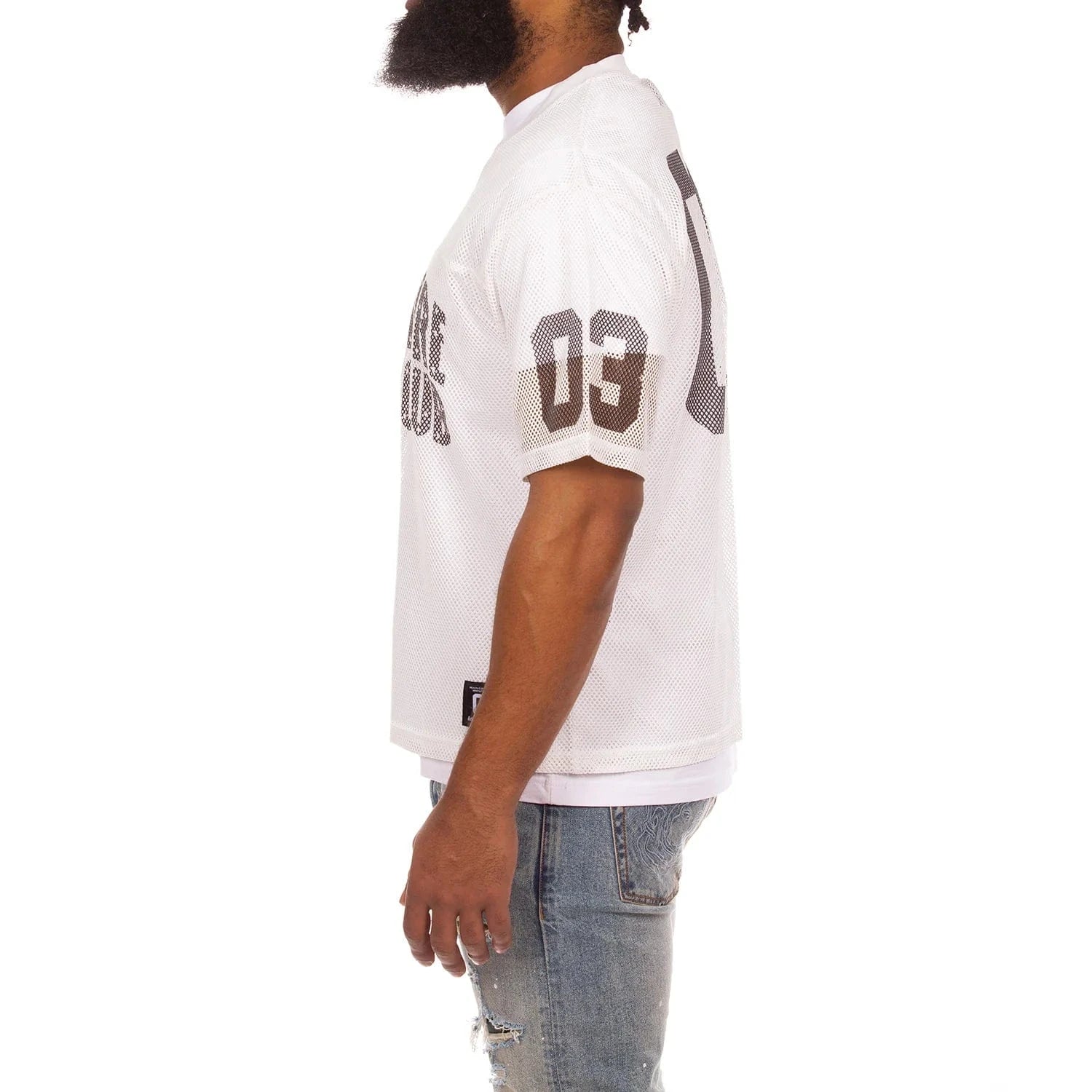 Billionaire Boys Club BB Varsity SS Knit Cropped Fit Tee (White) 851-6314