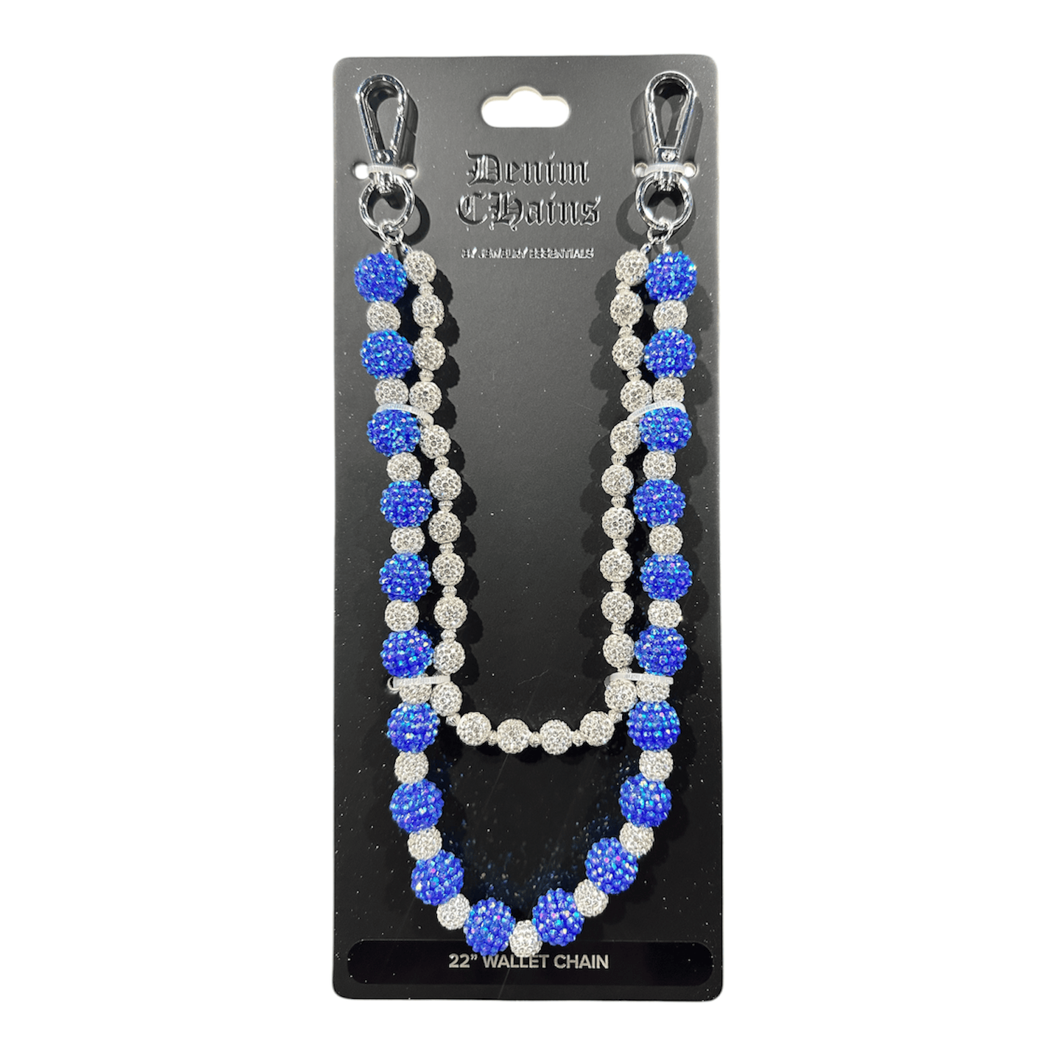 Jewelry Essentials Alternating Ball Chain (Silver/Blue) FLC-006SBL