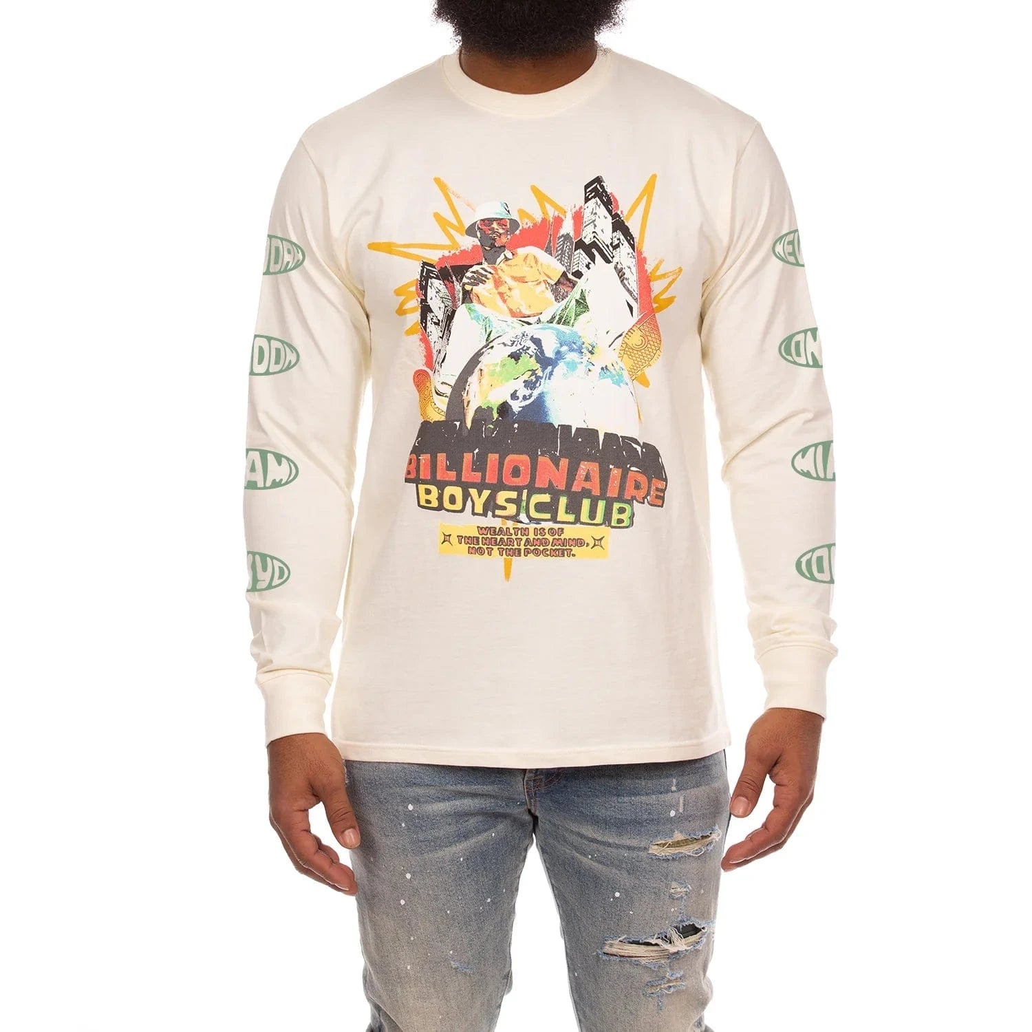 Billionaire Boys Club BB Heart Mind Dance LS Tee (Winter White) 851-6207