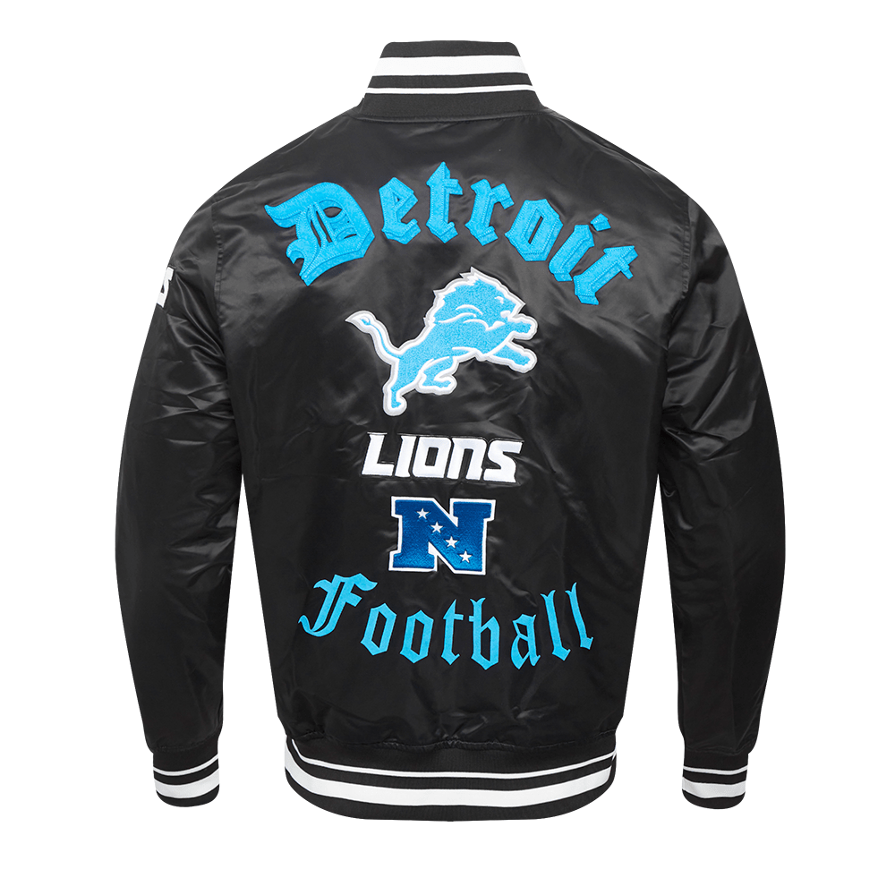 Pro Standard Detroit Lions Men's Old English Satin Jacket (Black)
