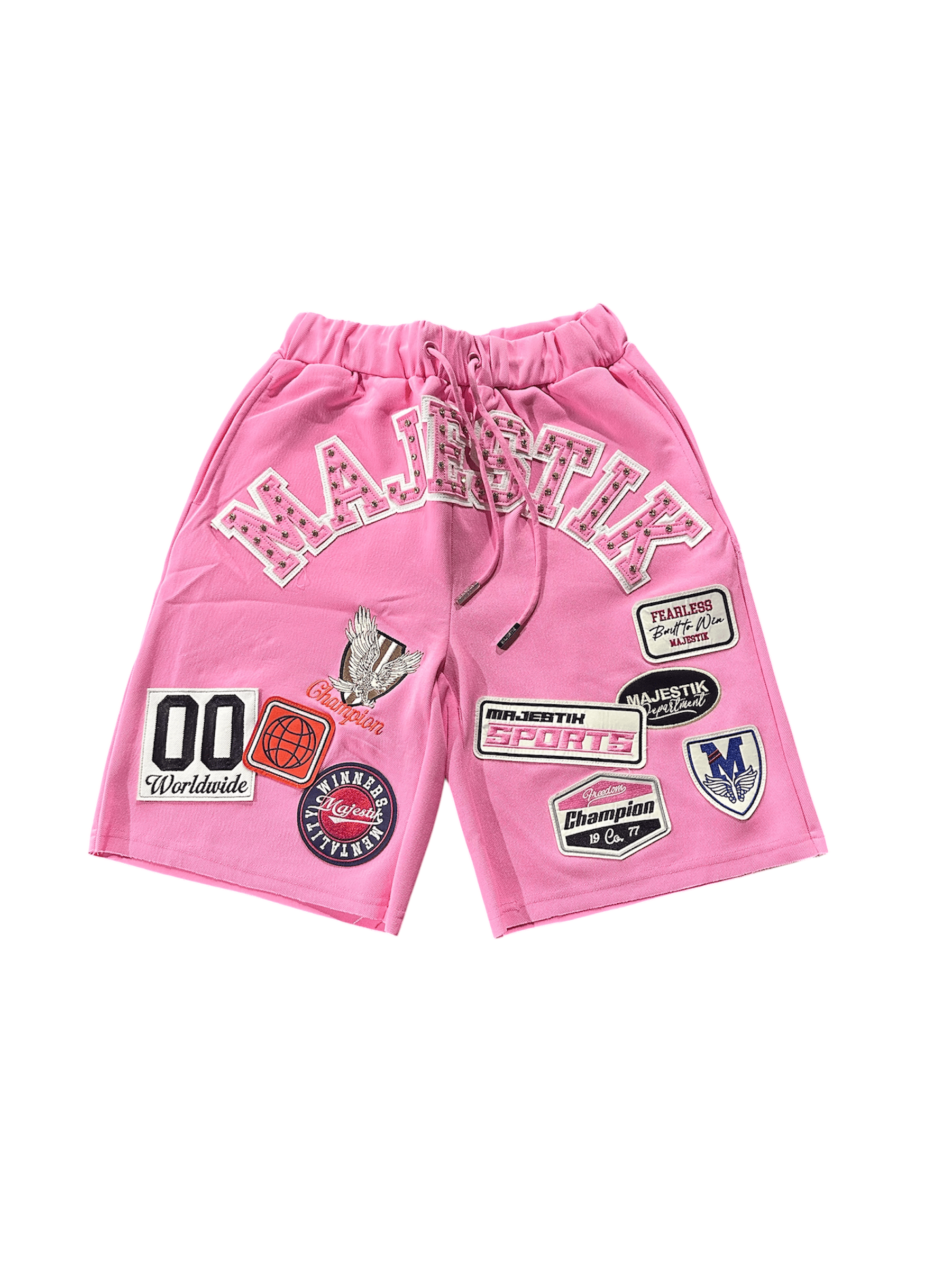 Majestik Pique Cut & Sew Polo Zip & Short Set (Light Pink)