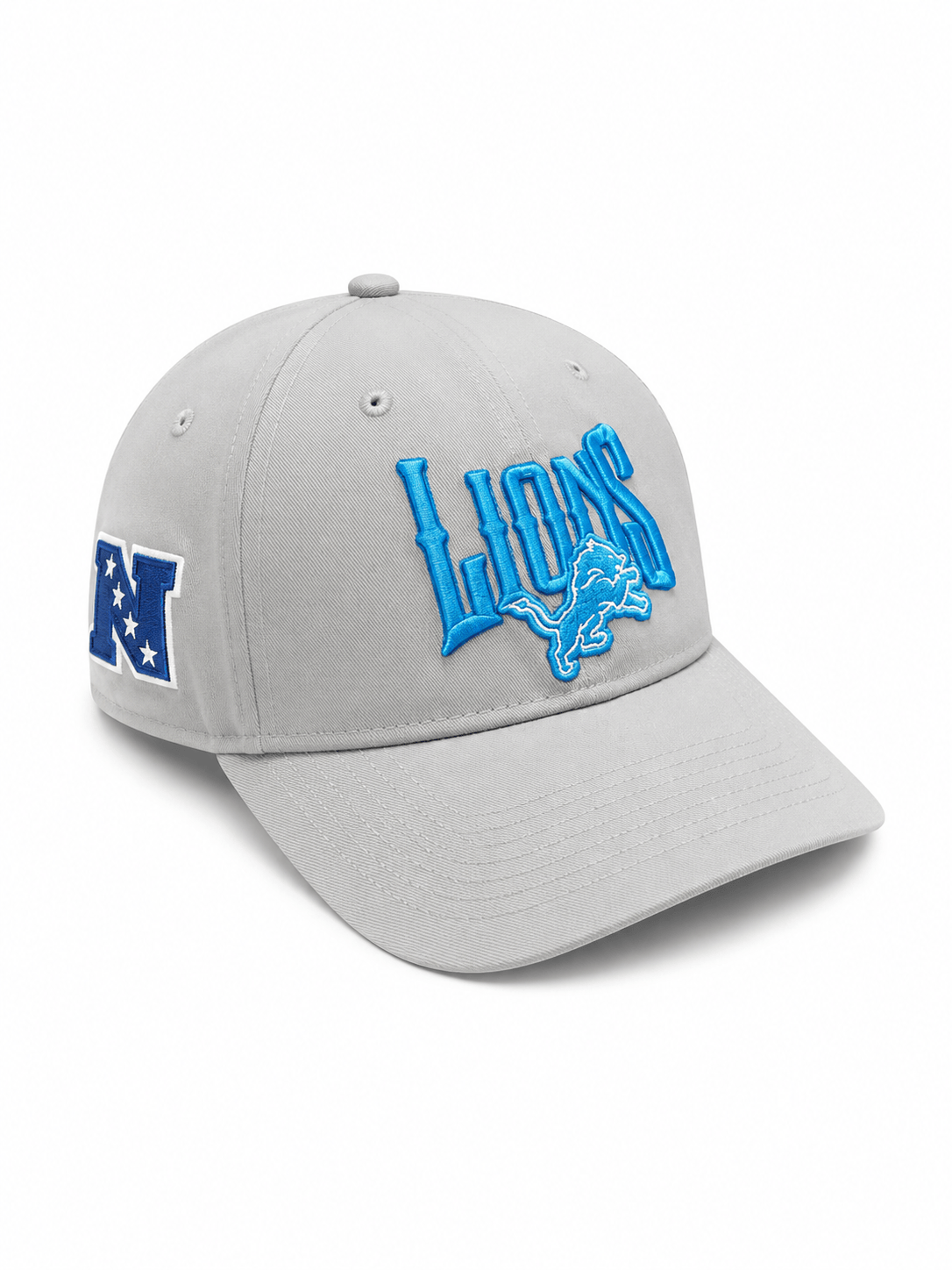 Pro Standard NFL Detroit Lions Chrome Leather Strap Hat (Grey)