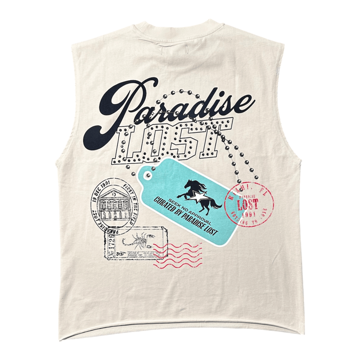 Paradise Lost Passport Cutoff Tee (Cream) PL00848