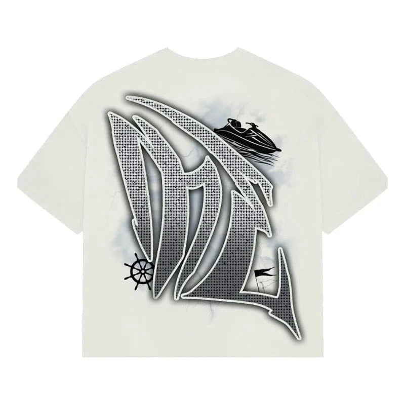 Mixed Emotion Jetski Rhinestone Tee (White)