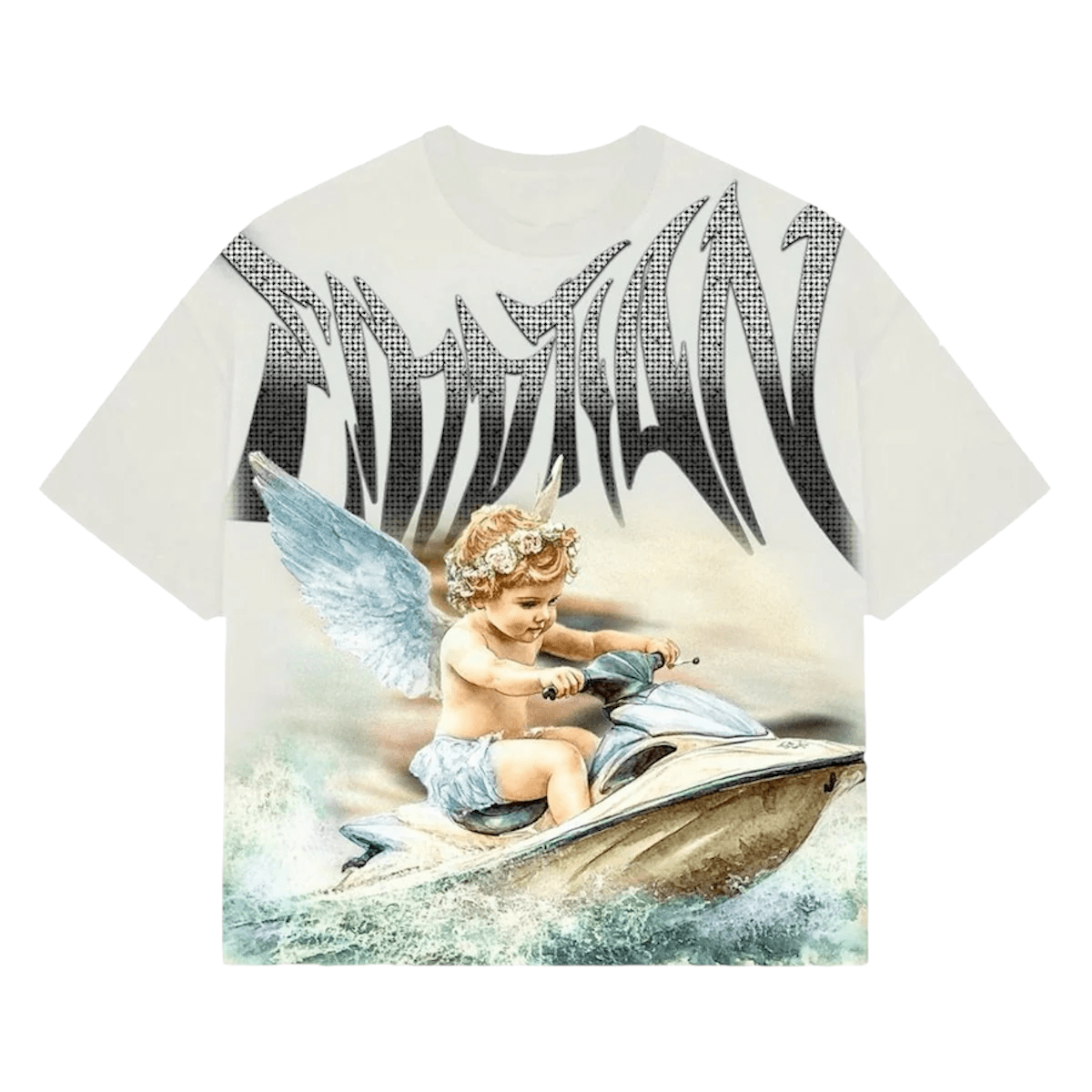 Mixed Emotion Jetski Rhinestone Tee (White)