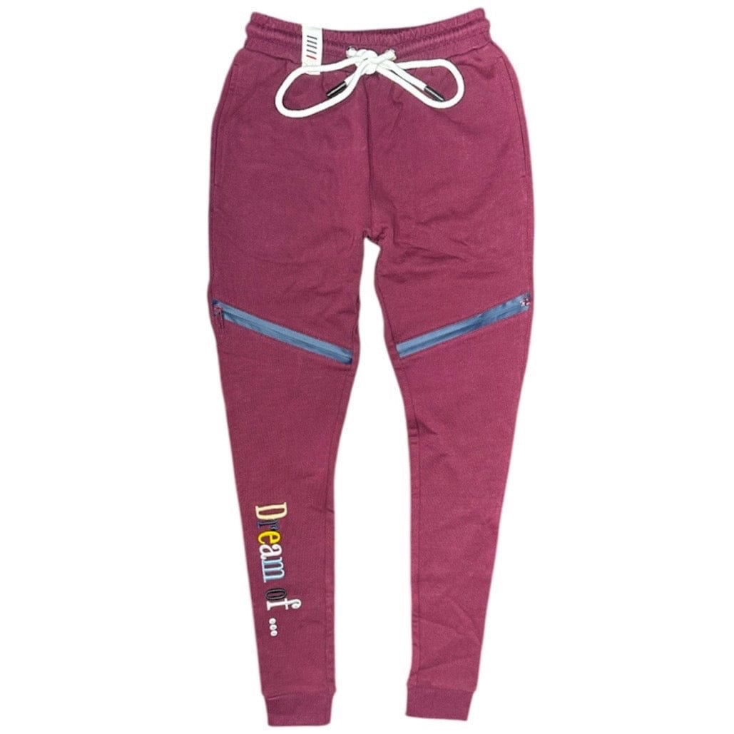 Fifth Loop Zipper Sweatpants (Burgundy) FLP024