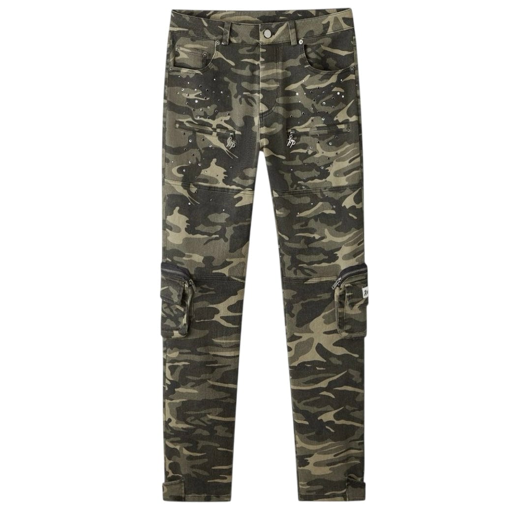 Hyde Park Skinny Vintage Cargo Pants (Green Camo)