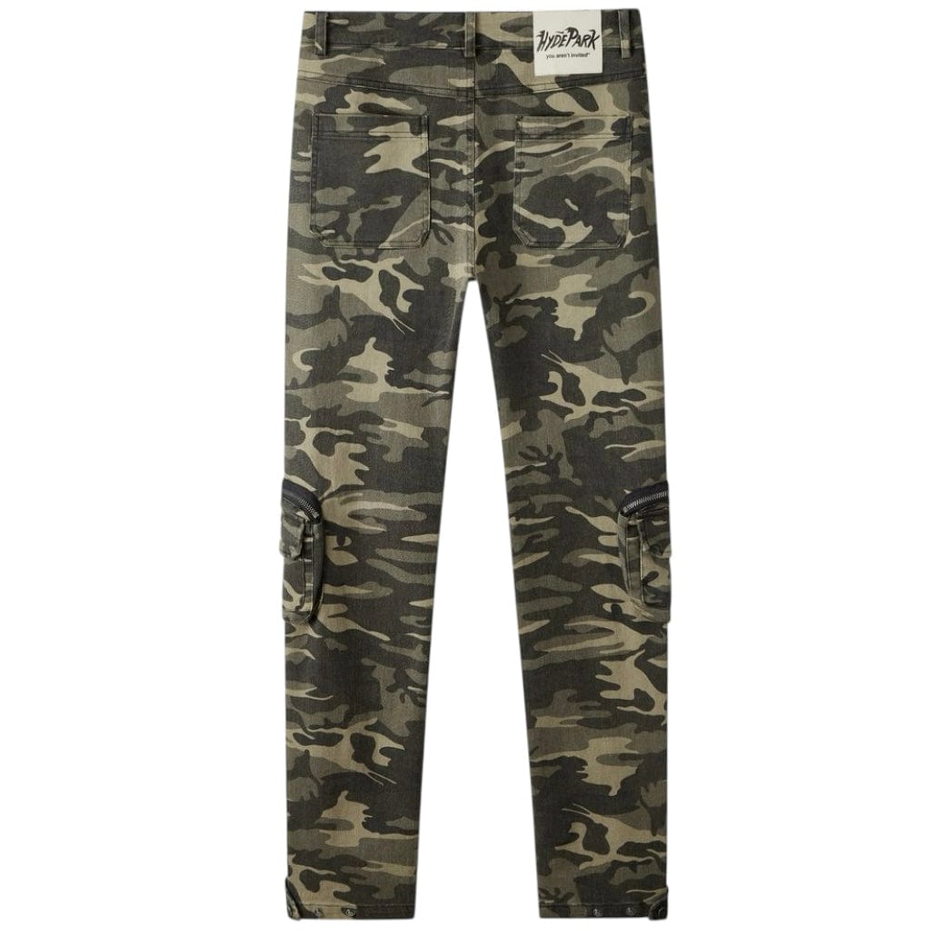 Hyde Park Skinny Vintage Cargo Pants (Green Camo)