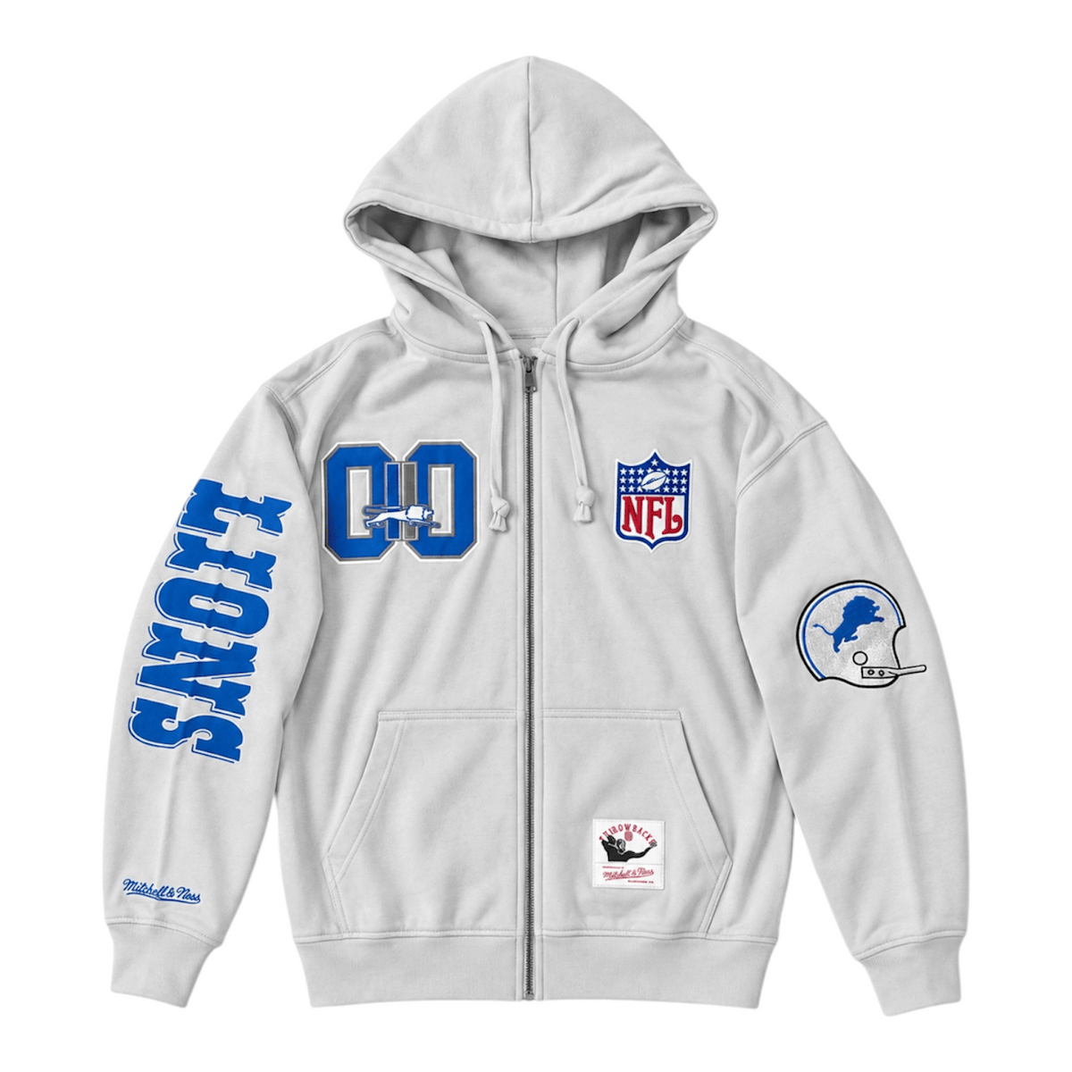 Mitchell & Ness NFL Detroit Lions Too Maxxed Full Zip Hoodie (Grey)
