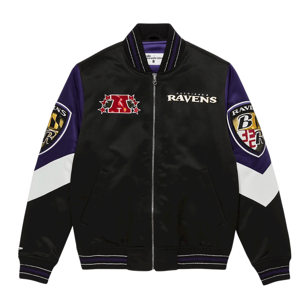 Mitchell & Ness Nfl Baltimore Ravens Throw It Back Heavyweight Jacket (Black)