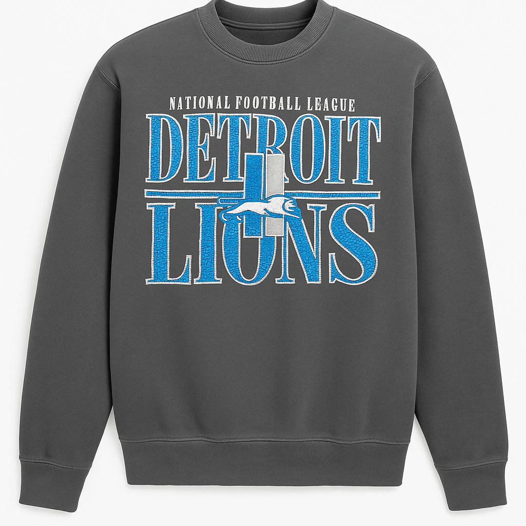 Mitchell & Ness NFL Det. Lions Vintage Logo Downtown Collection Crew (Black)