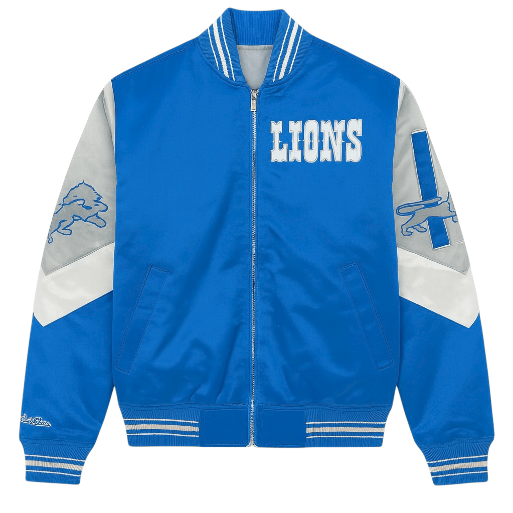 Mitchell & Ness NFL Detroit Lions Throw It Back Heavyweight Jacket (Blue)