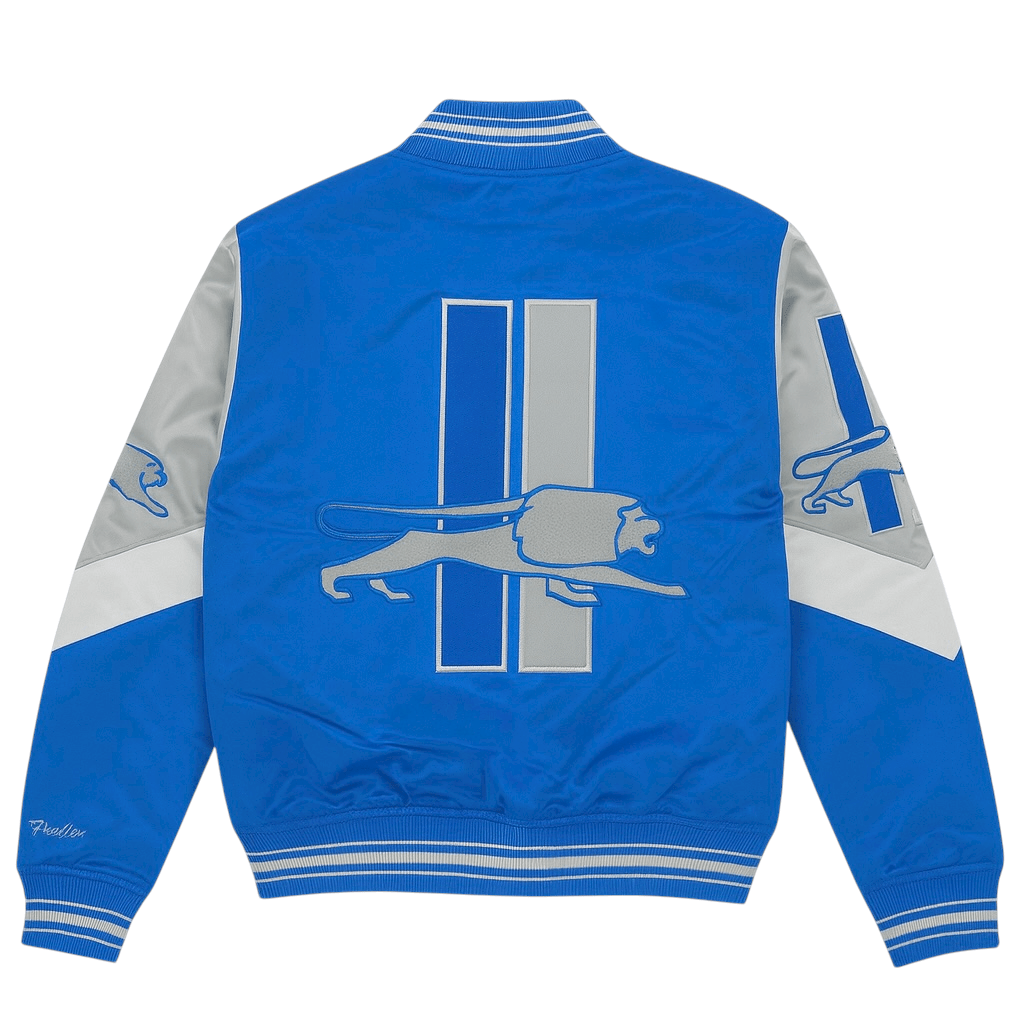 Mitchell & Ness NFL Detroit Lions Throw It Back Heavyweight Jacket (Blue)