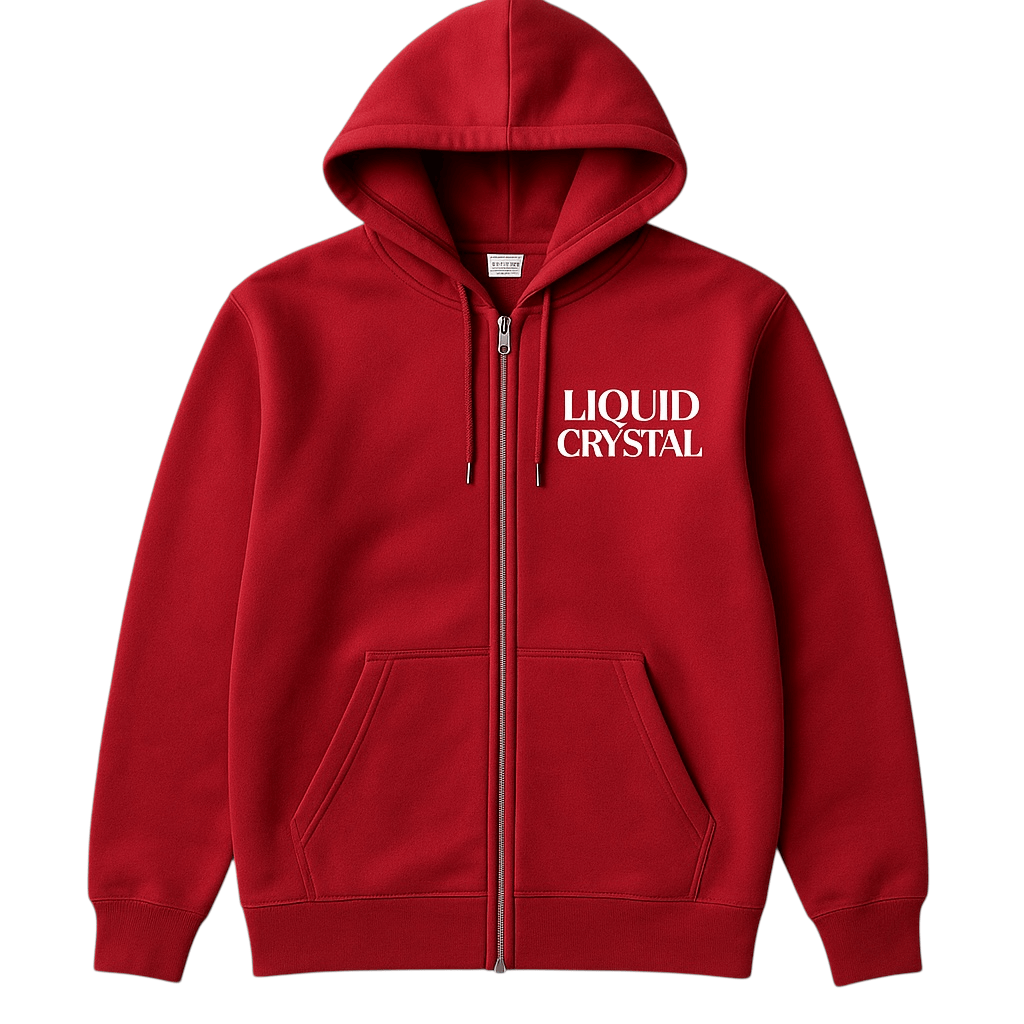 Liquid Crystals Zip Up Pullover Hoodie (Red) 8893H
