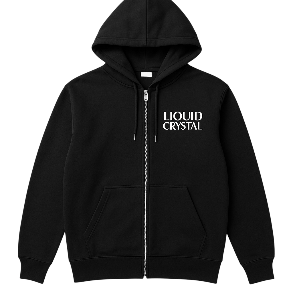 Liquid Crystals Zip Up Pullover Hoodie (Black) 8893H