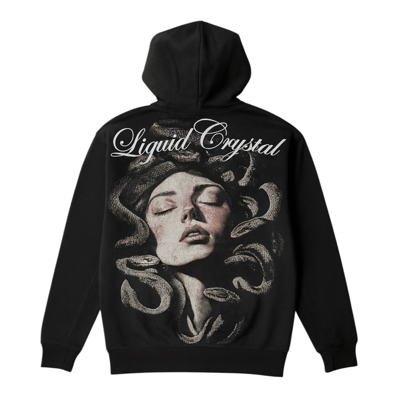 Liquid Crystals Rhinestone Medusa Hoodie (Black) 8642H