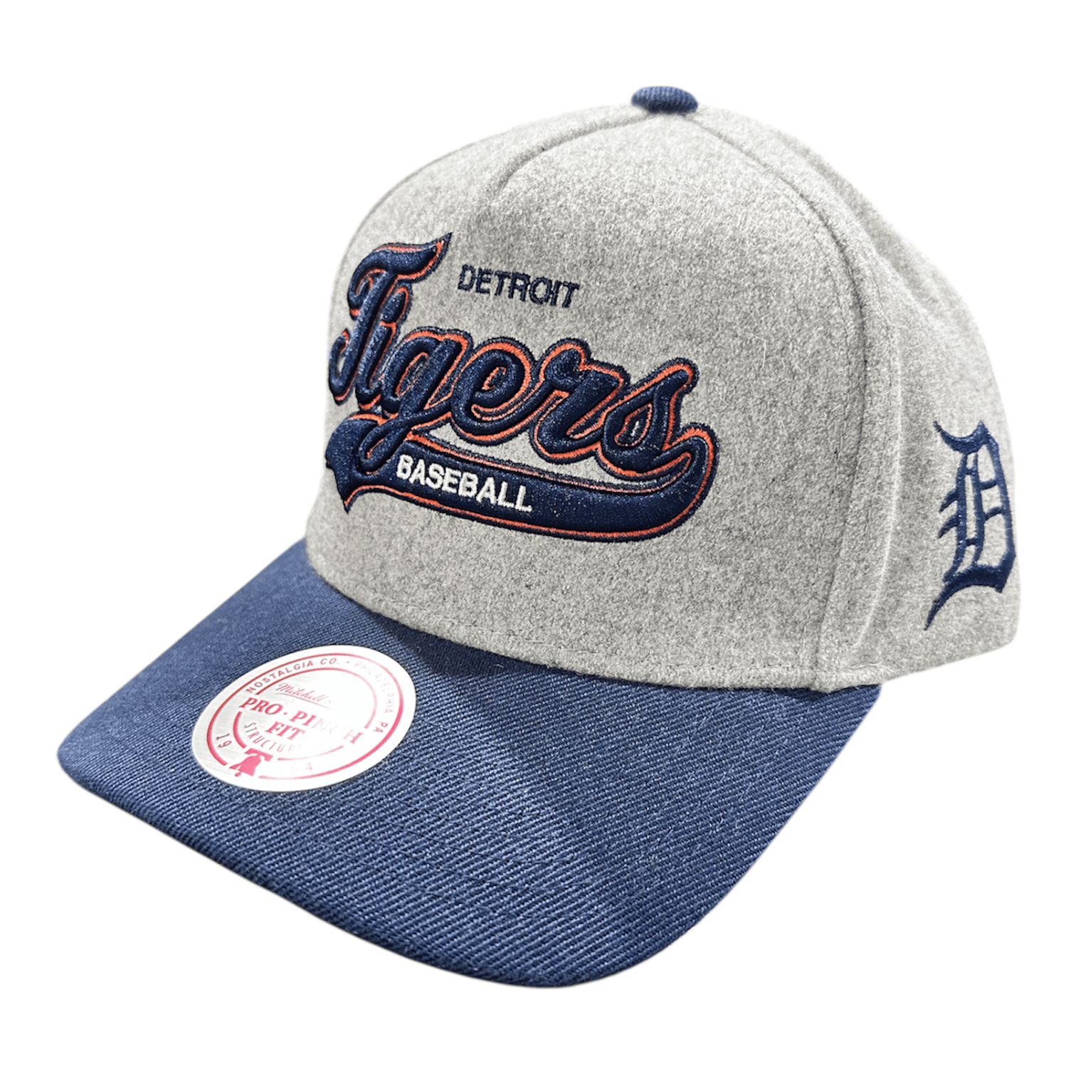 Mitchell & Ness Detroit Tigers Tail Sweep Pro Snapback Hat (Grey)