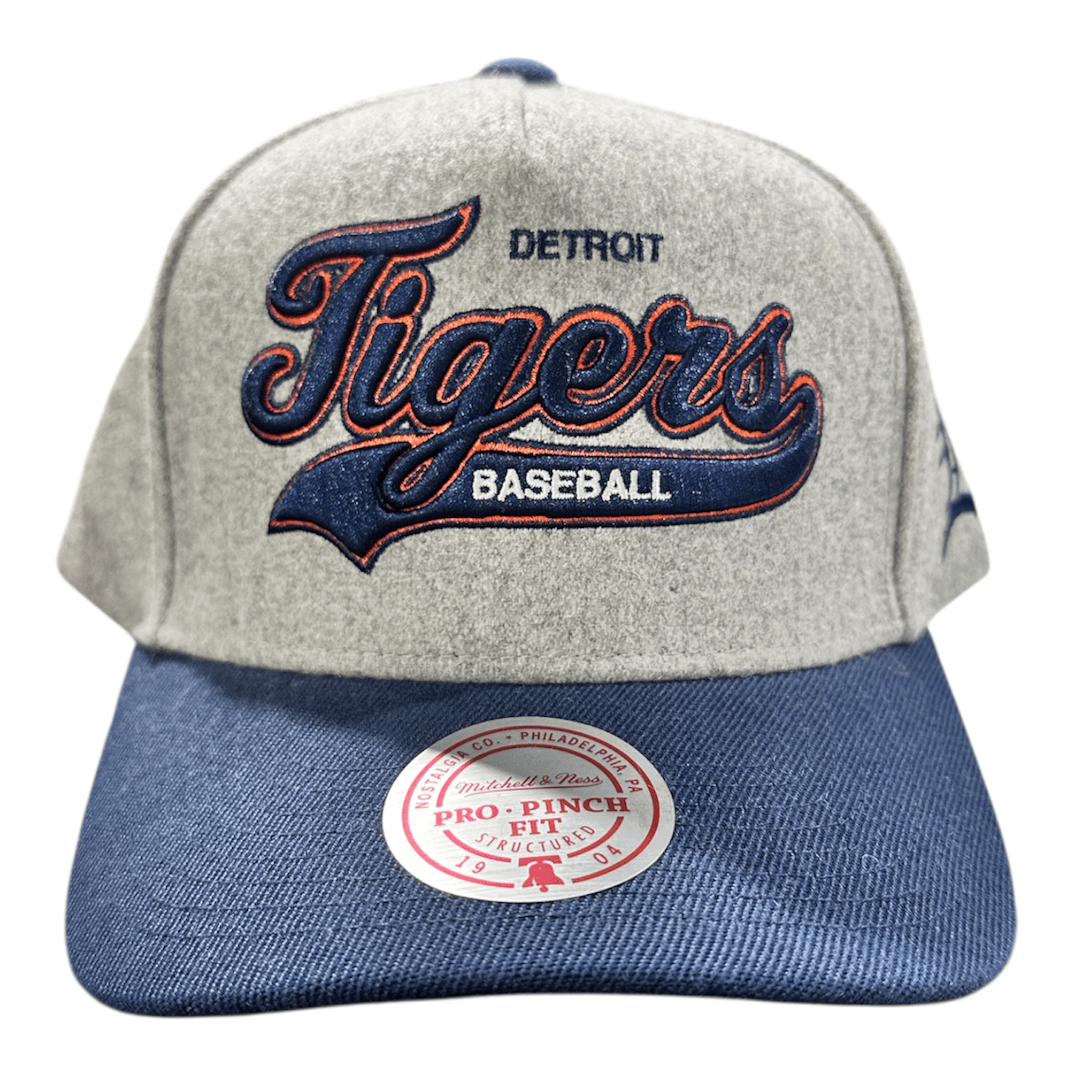 Mitchell & Ness Detroit Tigers Tail Sweep Pro Snapback Hat (Grey)