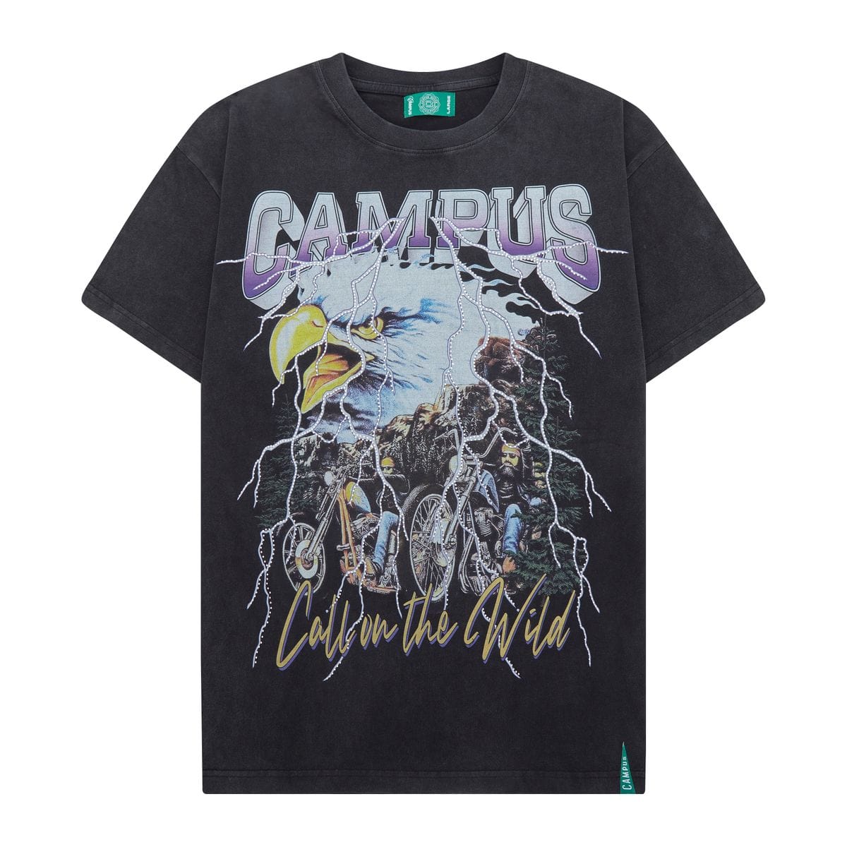 Campus Goods Electric Storm Cropped Tee (Vintage Black) CG-SUM-11