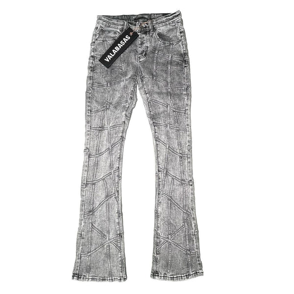 Valabasas Streak Flared Stacked Denim (Grey Washed) VLBS6041