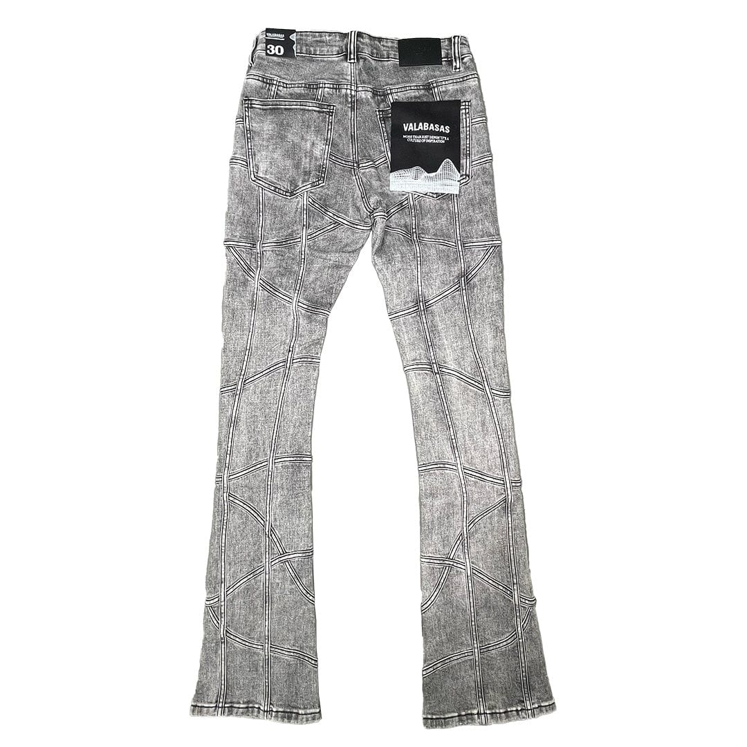 Valabasas Streak Flared Stacked Denim (Grey Washed) VLBS6041