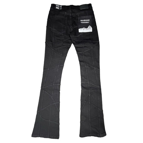 Valabasas Streak Flared Stacked Denim (Black) VLBS6041