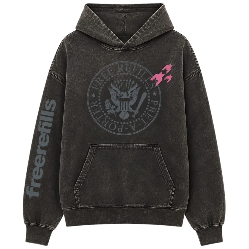 Free Refills Pret A Porter Hoodie & Flare Sweatpants Set (Black)