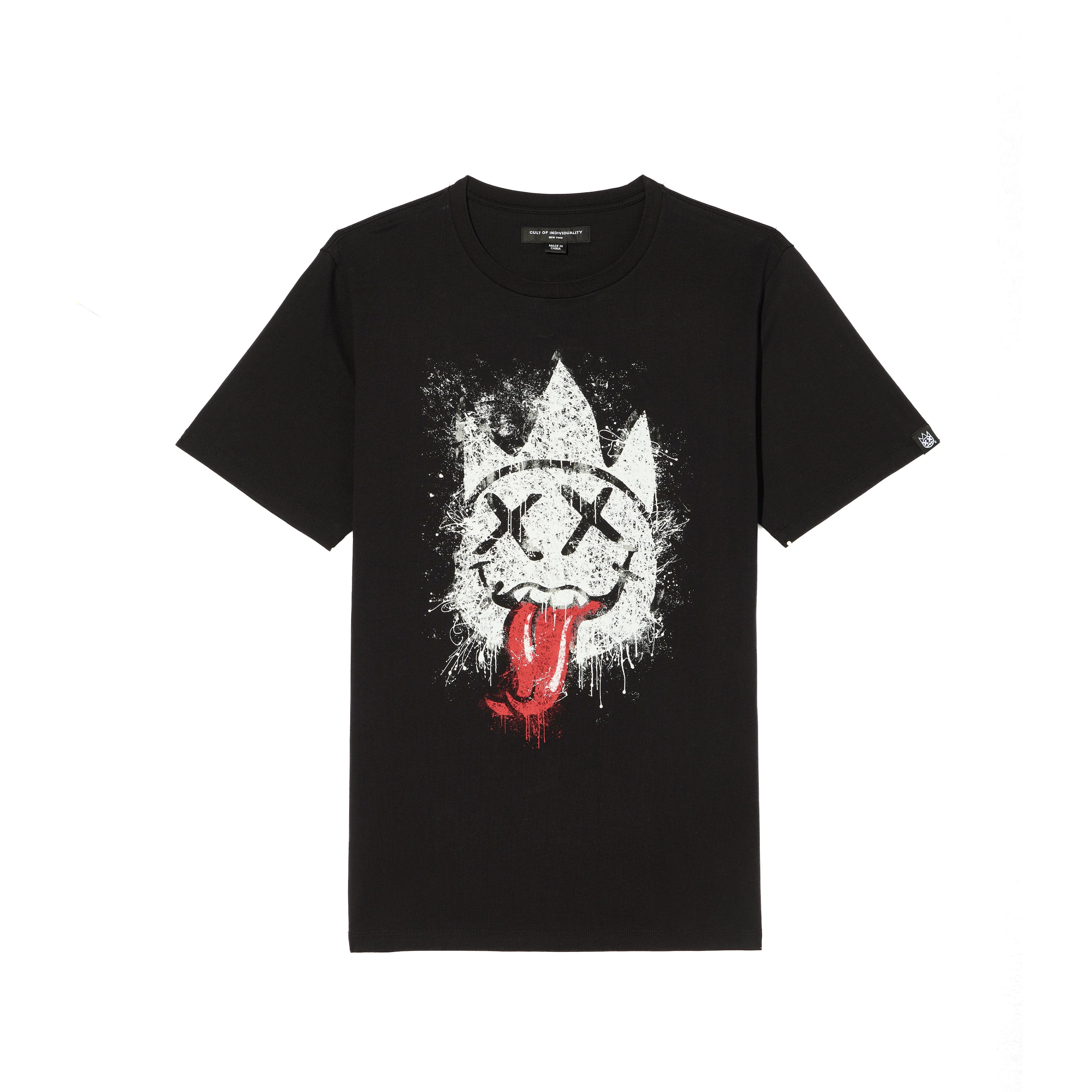 Cult's Crew Neck Tee - Tongue in Black