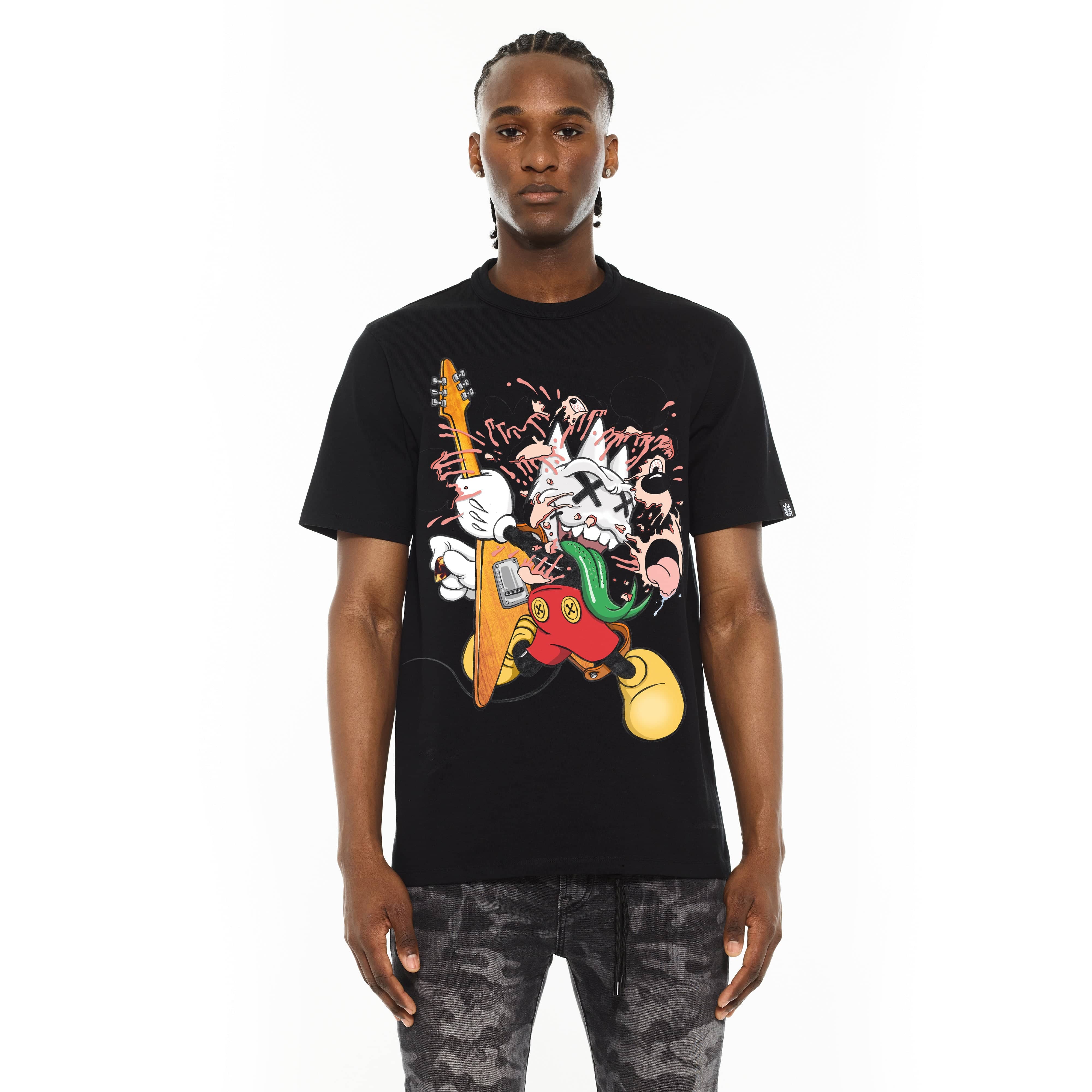 Cult's Crew Neck Tee - Rock N Roll in Black