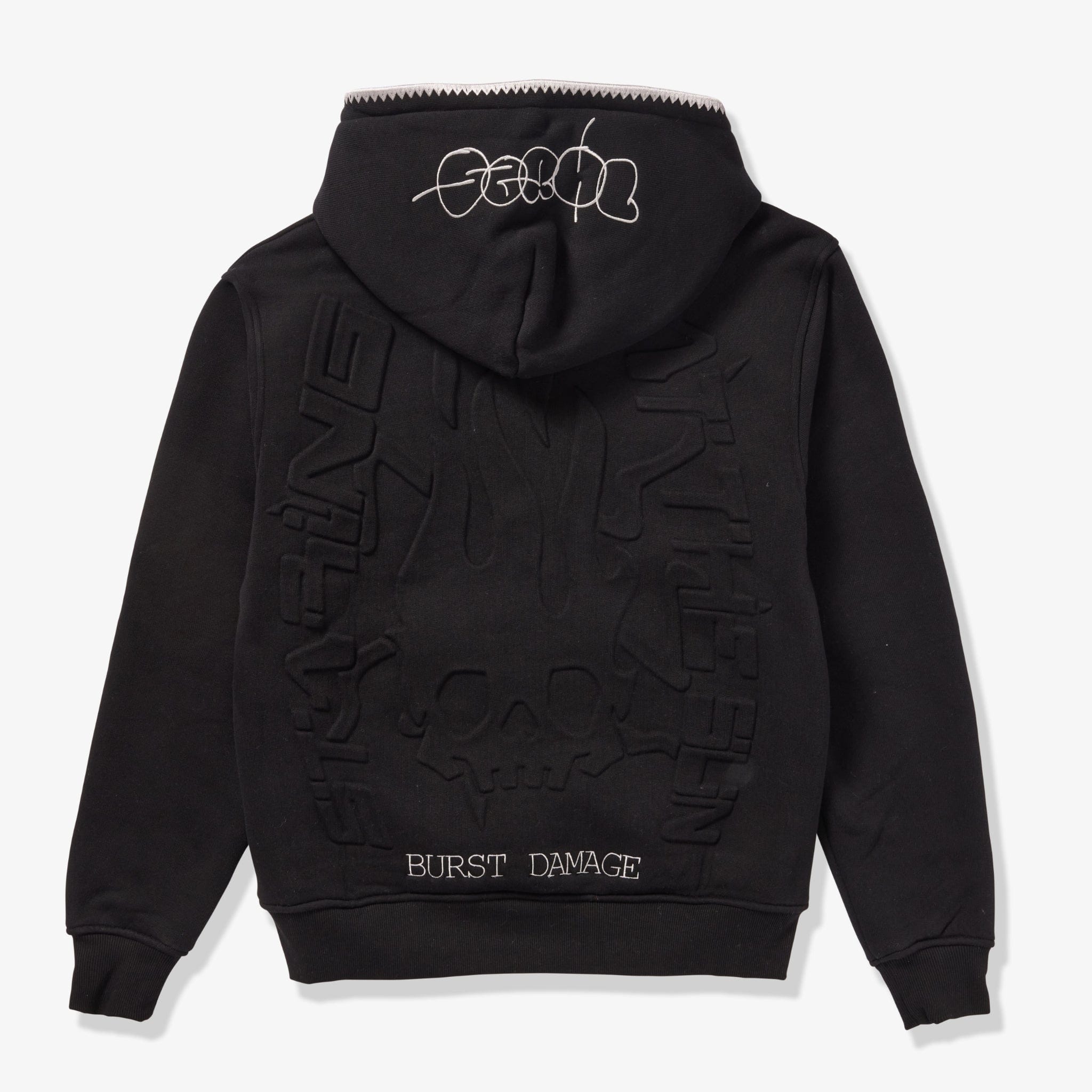 "Staring" Embossed Hoodie (black)