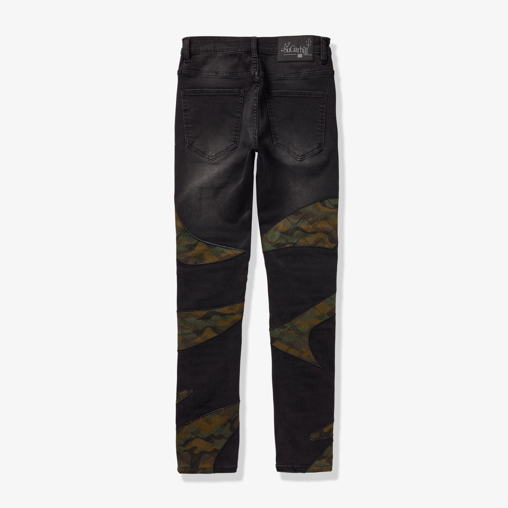 "Sabotage" Skinny Jeans (black/camo scrunch)