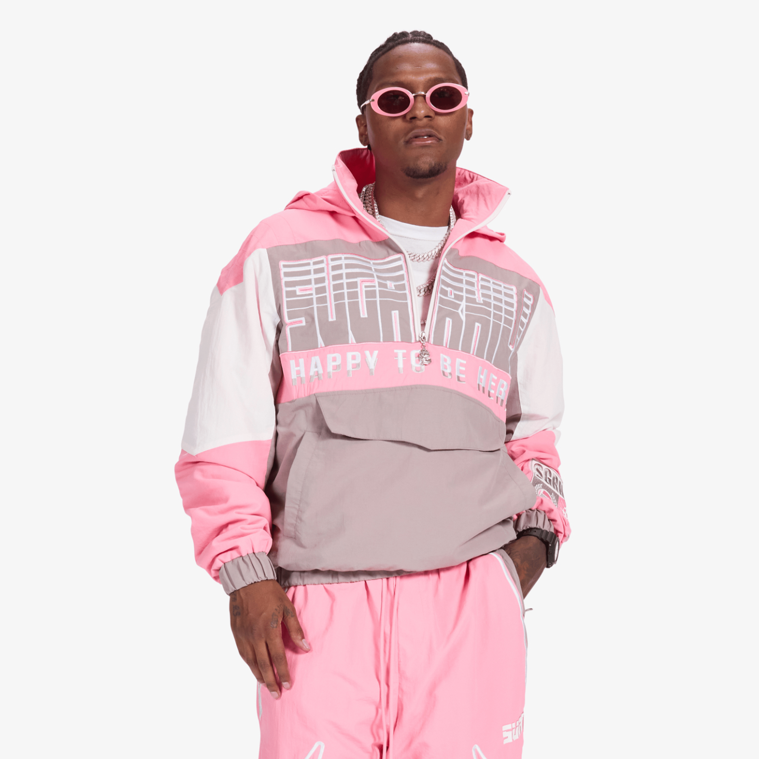 "Storm" Starter Jacket (pink/gray)