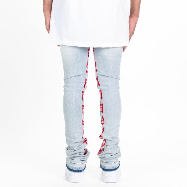 Pheelings Against All Odds Flare Stack Denim (Light Blue/Red)