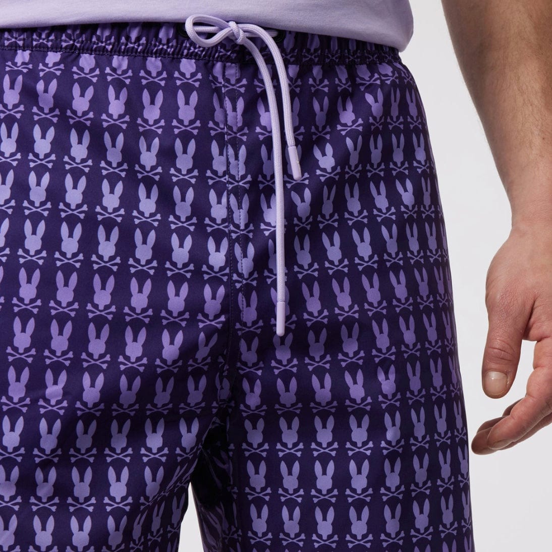 Psycho Bunny Barker All Over Print Swim Trunk (Purple) B6W151Y1PO