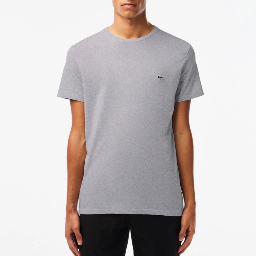 Lacoste Crew Neck Pima Cotton Jersey T Shirt (Grey Chine) TH6709-51