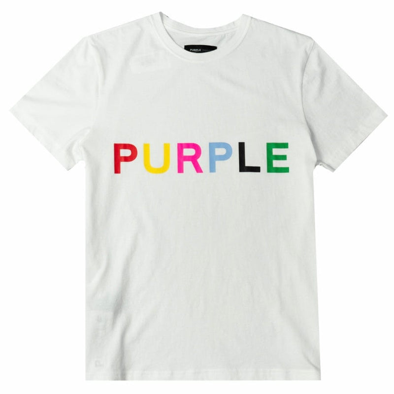 Purple Brand Regular Cotton Curve Wordmark Brilliant White T-Shirt