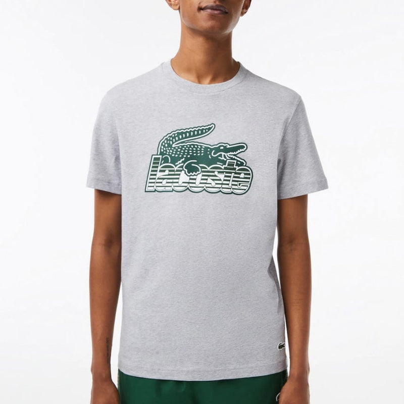 Lacoste Cotton Jersey Print T Shirt (Grey Chine) TH5070-51