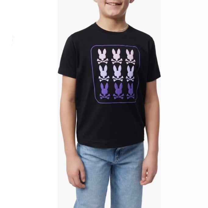 Kids Psycho Bunny Barker Graphic Tee (Black) B0U141Y1PC