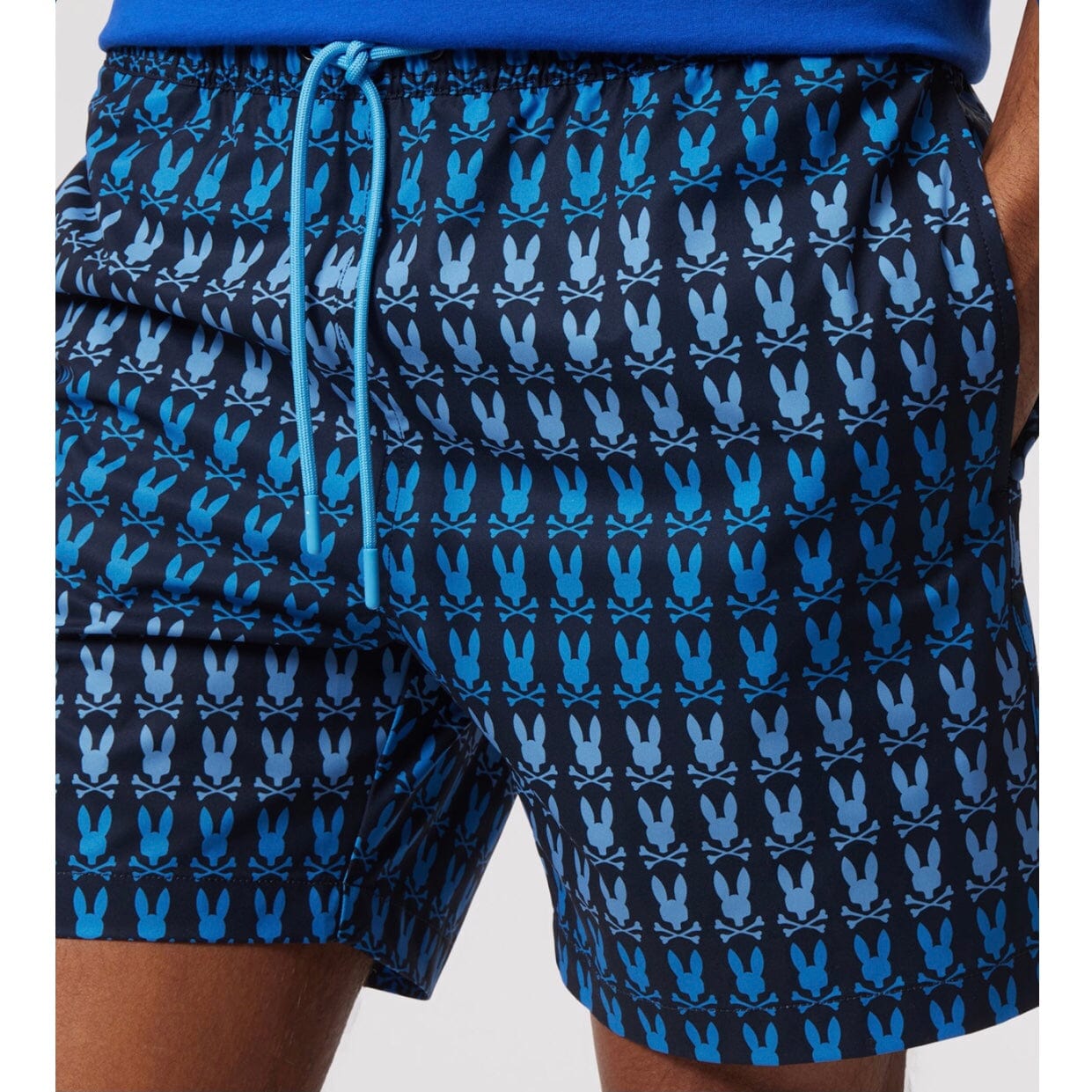 Psycho Bunny Barker All Over Print Swim Trunk (Navy) B6W151Y1PO