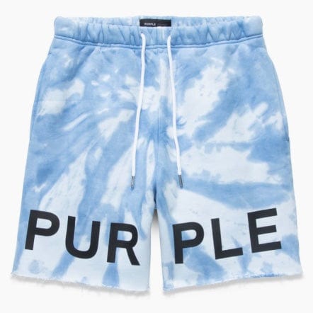 Purple Brand Jumbo Wordmark Tie Dye Placid Blue Hwt Fleece Short (Placid Blue)