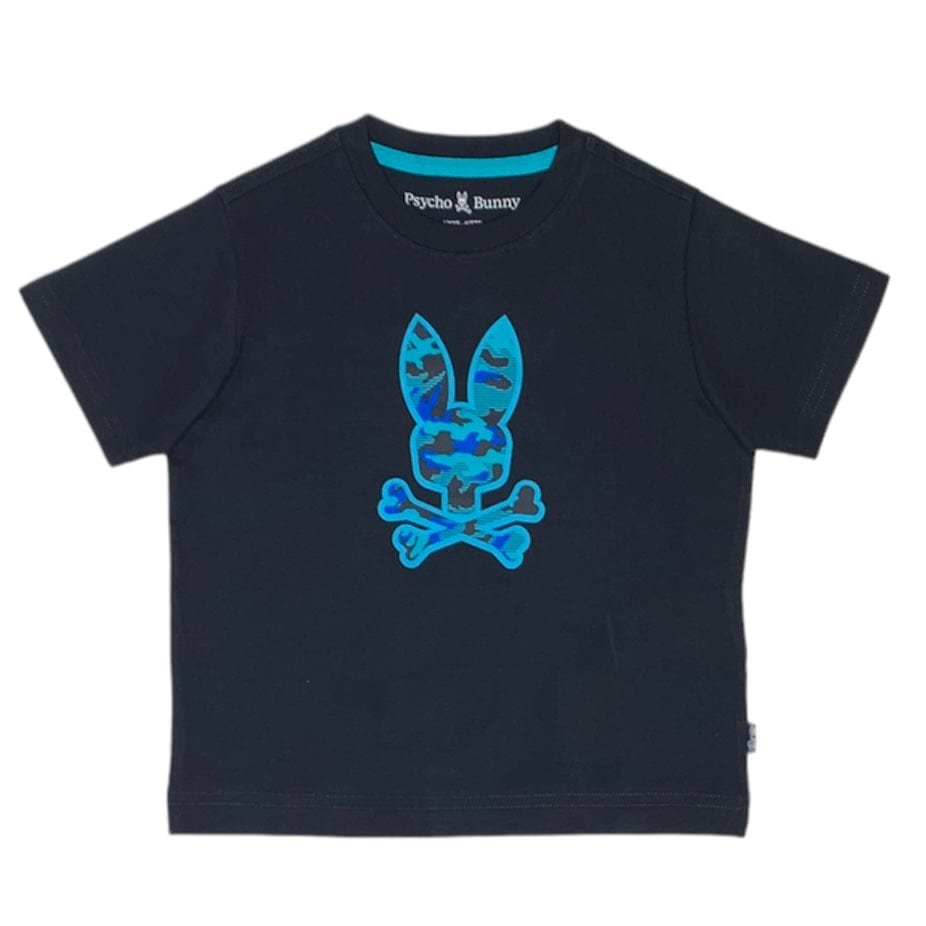 Kids Psycho Bunny Rye Graphic Tee (Navy) B0U903Y1PC