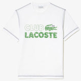 Lacoste French Vintage Print Organic Cotton T Shirt (White) TH5440-51