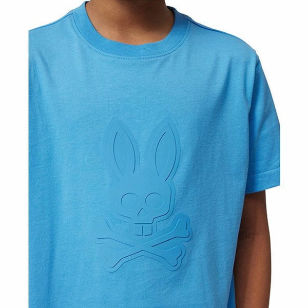 Kids Psycho Bunny Damon Graphic Tee (Cool Blue) B0U900Y1PC