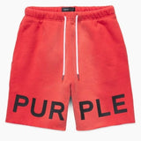 Purple Brand Jumbo Wordmark High Risk Red Heavyweight Fleece Short (Red)