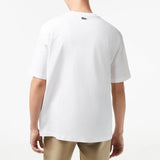 Lacoste Crew Neck Loose Fit Crocodile Print T Shirt (White) TH5511-51