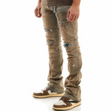 Kdnk Raw Denim Patched Flare Jeans (Ash Blue) KND4564