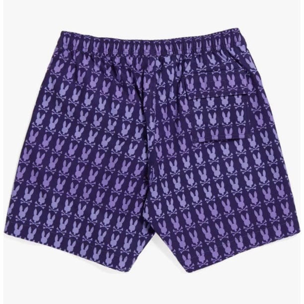 Kids Psycho Bunny Barker All Over Print Swim Trunk (Purple) B0W151Y1PO