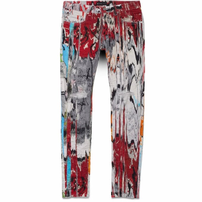 Purple Brand Glitch Flamestitch Digital Print Jean (Multi Aop) P001-MGFP223